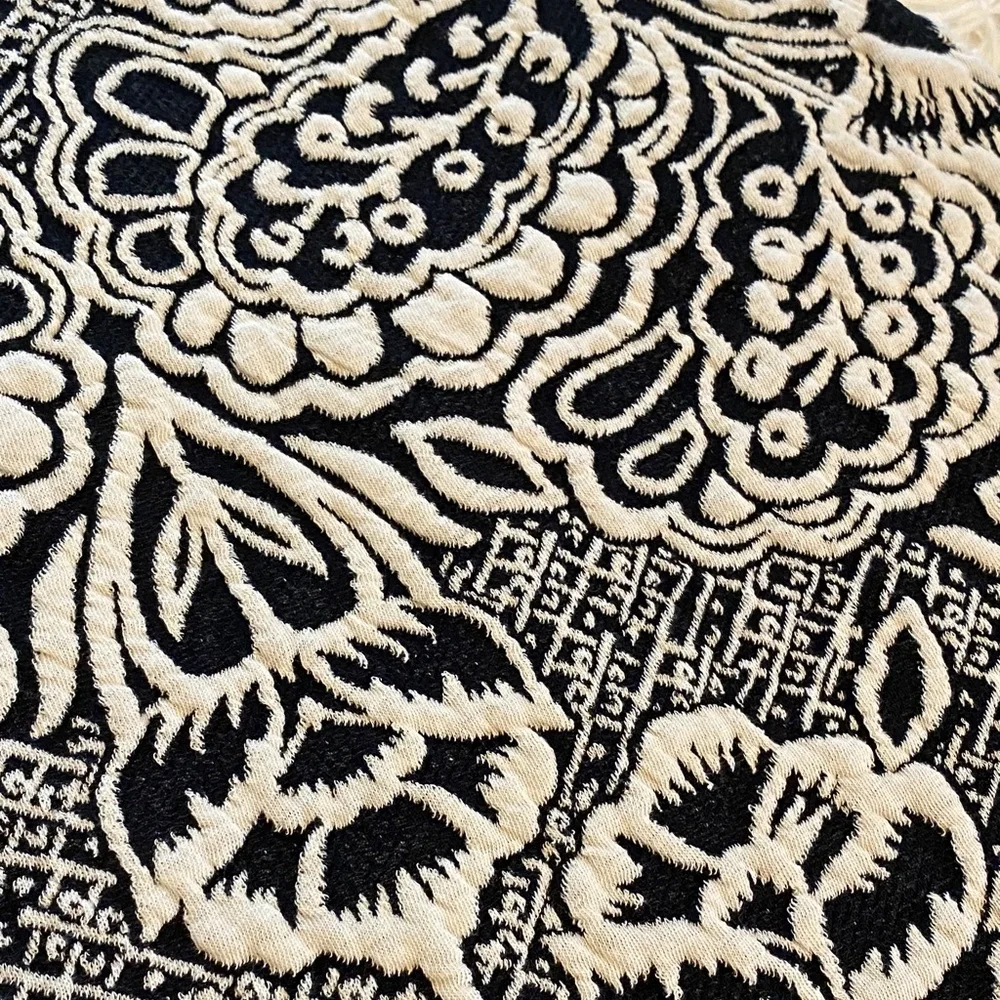 Anthropologie Black Ivory Jacquard Dress Size S Structured Fit & Flare NWT - Picture 10 of 13